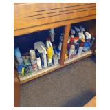 Cabinet lot of household cleaners
