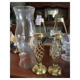 Set of PartyLite gold-tone twisted spiral candle
