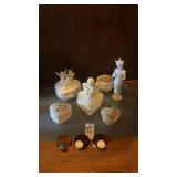 Lot of Floral Trinket Dishes