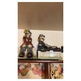 Lot of 2 Clown Music Box Figures