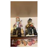 Lot of 2 Clown Music Box Figures