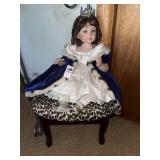 ï¿½ Baby Miss America ï¿½ Porcelain doll on leopard