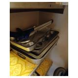 Lot of baking pans, gopher pickup tool