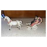 Marriage Horse Carriage Figurine