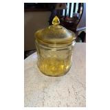 Yellow Glass Cookie Jar