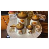 Sears Merry Mushroom Canister Set, Mug, and Spoon