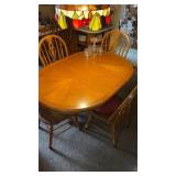 Wooden dining room table with 4 chairs (made in