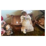 Wooden Cabinet for Doll Display Doll not included