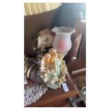 Clock and Angel Candle Holder