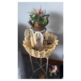 Floral Bird Bath NO CONTENTS