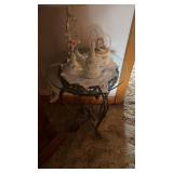Metal Table W Glass Top