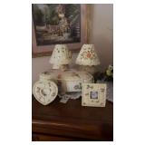 Lot of Floral Frames, Lamps and More