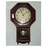 Wooden wall clock with pendulum *not tested*