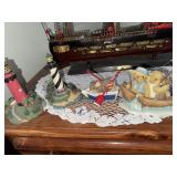 Lot of 4 collectible lighthouse and fishing