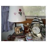 Lot of misc - table lamp with decorative books,