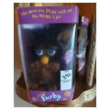 Vintage black and brown Furby in box