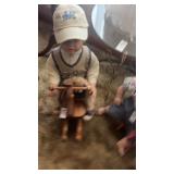 Vintage Doll on Wooden Rocking Horse