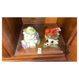 Pig Bank and Cow Statues
