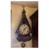 Vintage New England Clock Company Hanging Wood