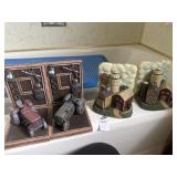 Set of farm and tractor bookends