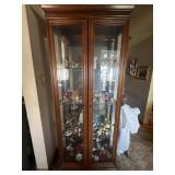 Lighted 4 shelf hutch NO CONTENTS 29 X 12 X 75 in