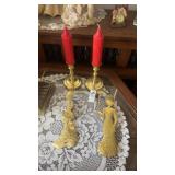 Victorian Woman Wall Decor and Candle Set