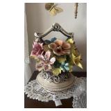 Capodimonte porcelain floral centerpiece