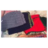 3 Crocheted Throws, 1 Fleece