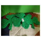 3 small popcorn shamrock hangings