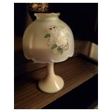 Vintage Westmoreland satin glass fairy owl lamp