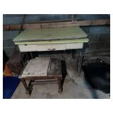 Vintage kitchen table & wooden bench