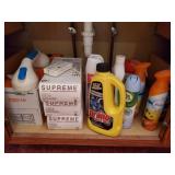 Underneath bathroom vanity misc items