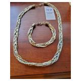 2 colored necklace & bracelet