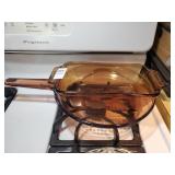 Amber glass waffle bottom frying pan & Anchor