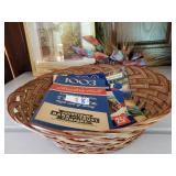 Wicker basket w/recipe & helpful hints books