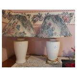 2 lamps with floral shades