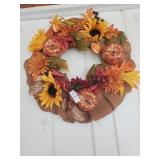 Burlap autumn wreath
