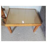 Side table with glass top