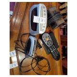 3 clocks & cable box w/remote