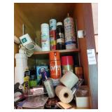 Cleaning products in kitchen cabinet