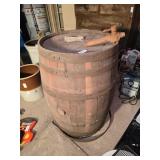 Wooden barrel & spigot 29" tall approx 20*