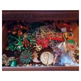 Right dresser drawer of costume jewelry