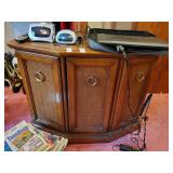 Vintage rattan consol table-no contents