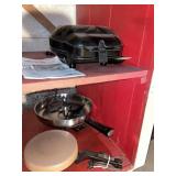 George Foreman machine, electric skillet pan &