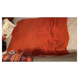 1 double- sided afghan, 1 Handwoven Cotton Throw