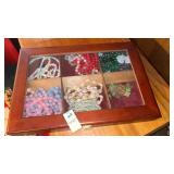 Wood Case of Costume Bead Necklaces