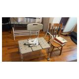 Shower Chair and Oak Chair