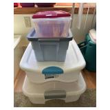 4 Plastic Storage Containers