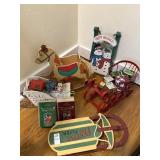 Lot of Christmas sled and sleigh decorations etc