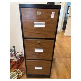 Metal filing cabinet with wood laminate 15 X 18 X